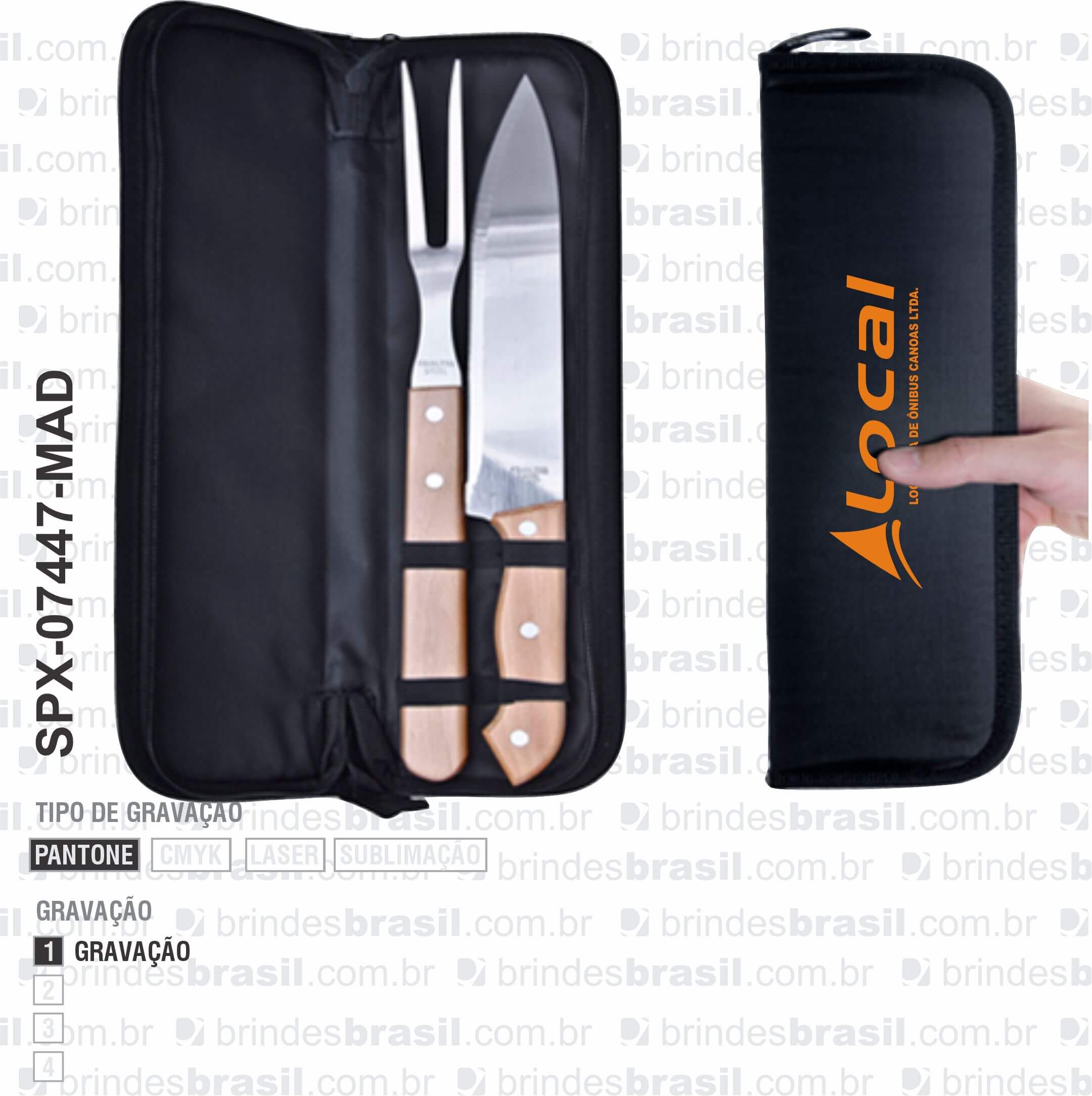 KIT CHURRASCO NO ESTOJO C/ 2 PÇS SPX-07447-MAD NA COR MADEIRA - Imagem 2
