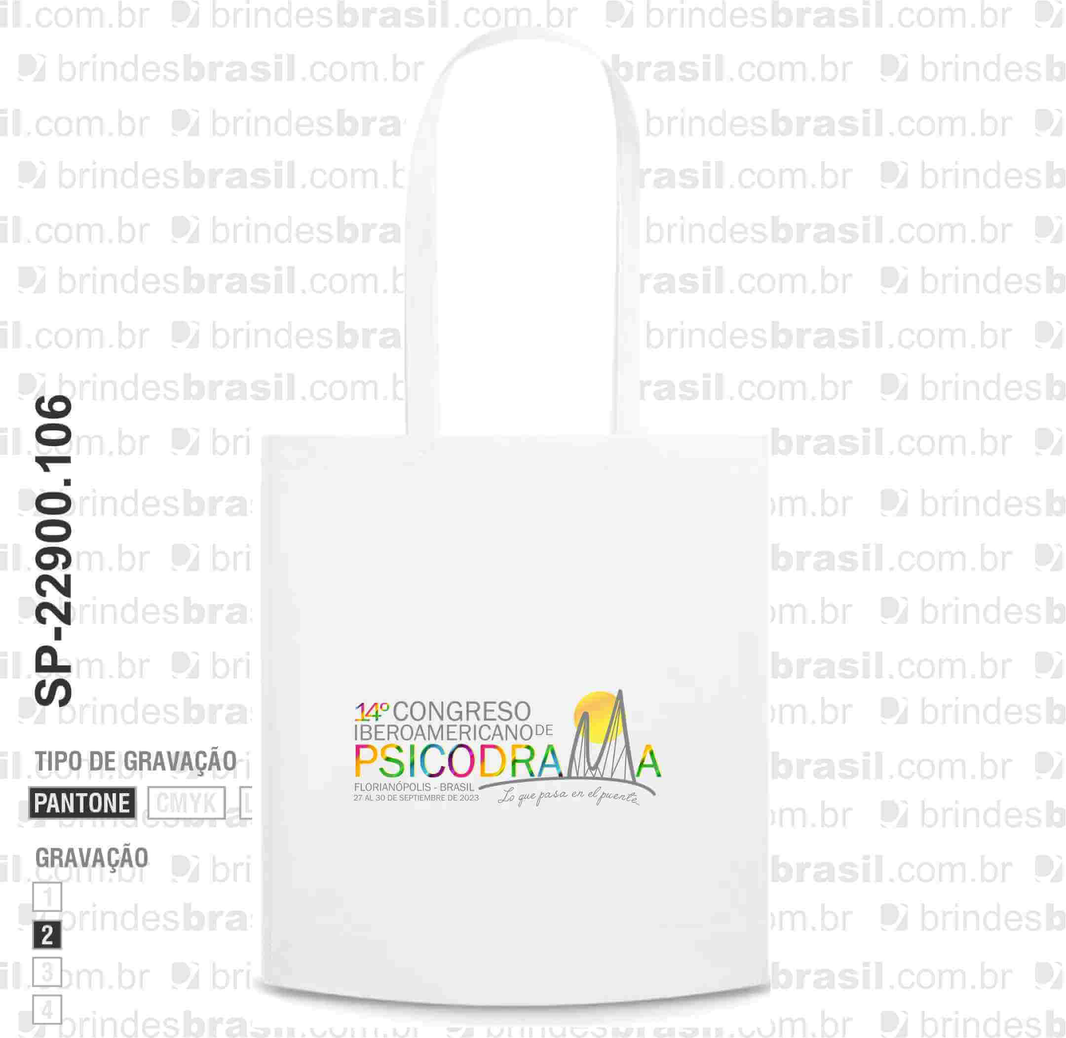 Sacola em non-woven (80 m/g²) termo-selado com alças de 60cm. 370 x 410 x 80 mm - Imagem 2