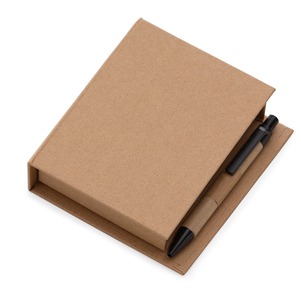 BLOCO DE ANOT. C/ AUTO-ADESIVO E CANETA SPX-14228-KRA NA COR KRAFT