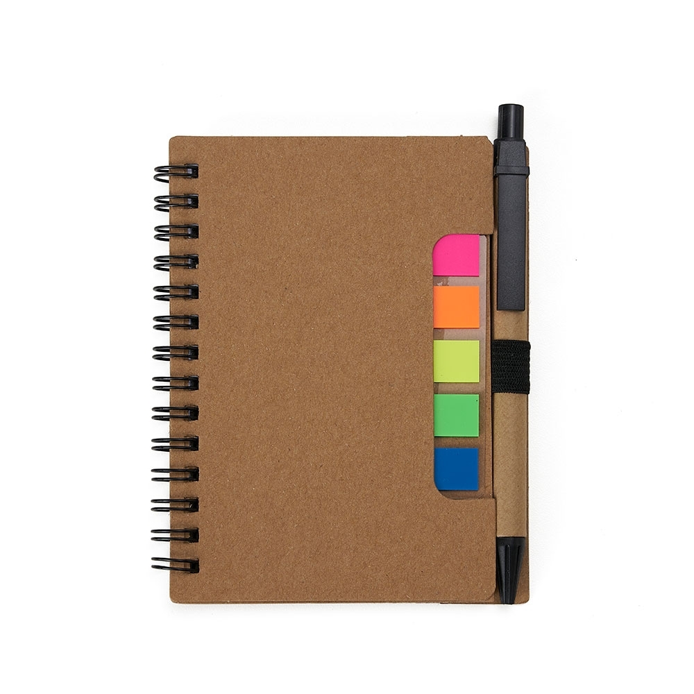 BLOCO DE ANOTAÇÕES ECO. C/ CANETA E AUTO ADESIVOS SPX-14609-PRE NA COR KRAFT