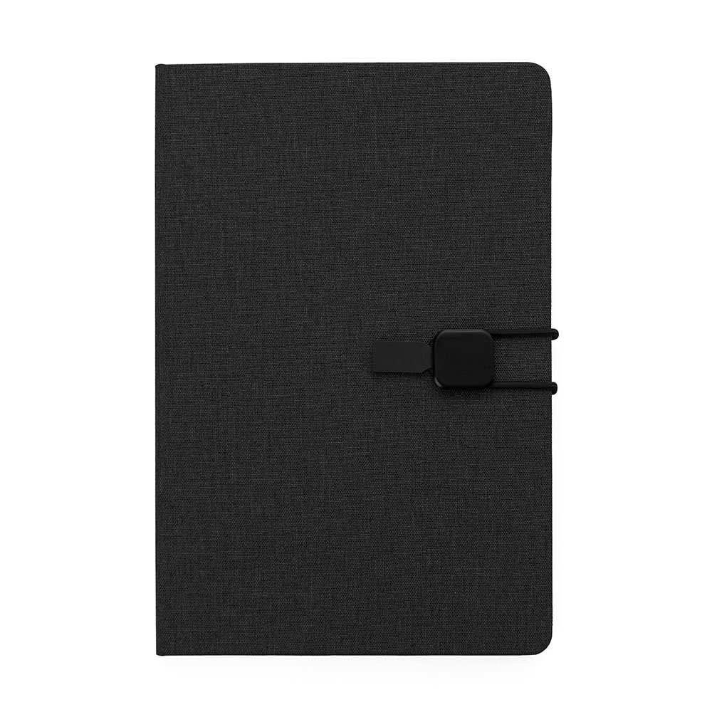 CADERNO DE ANOTAÇÕES COM ELÁSTICO SPX-14634-PRE NA COR PRETO