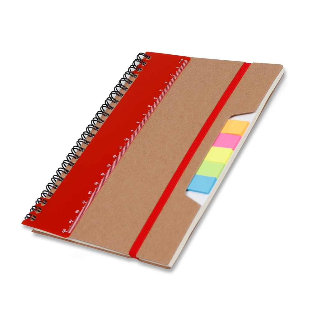 CADERNO P/ ANOT. KRAFT COM ELASTICO SPX-14692-VM NA COR VERMELHO