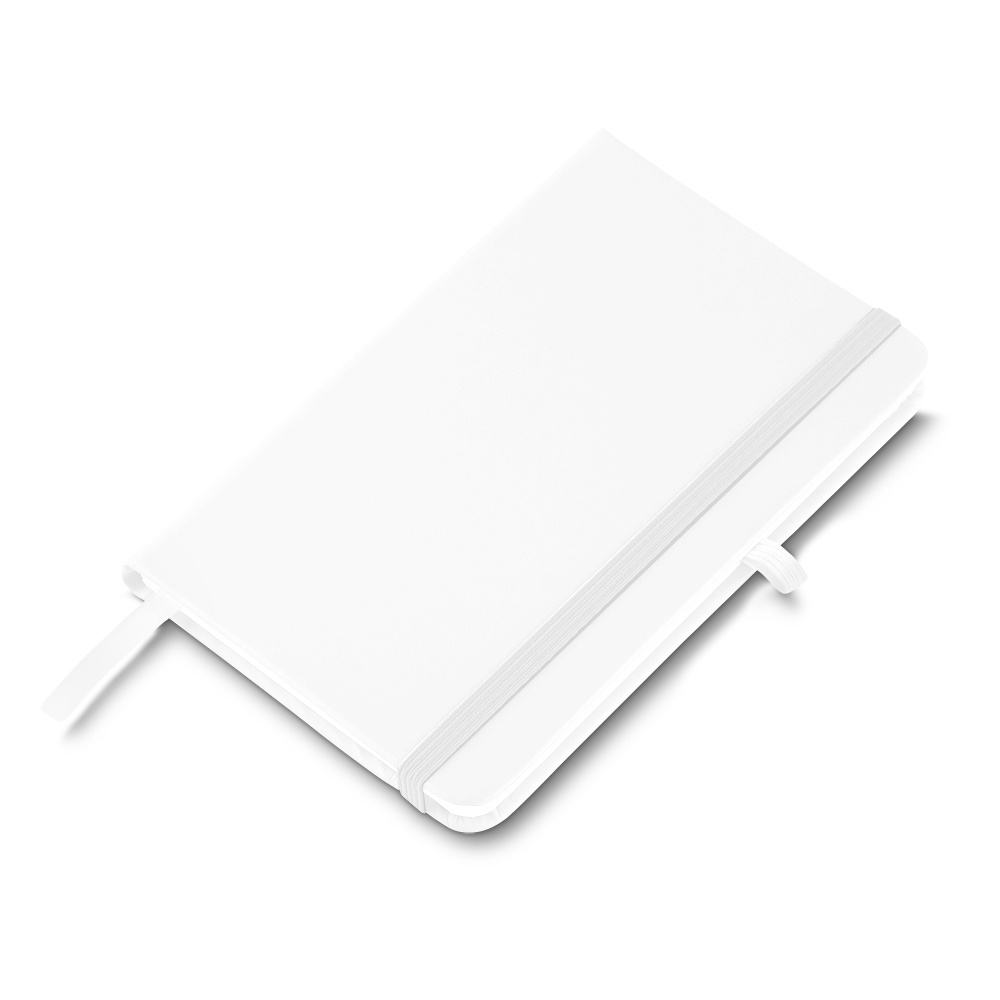 CADERNETA EMBORRACHADA COM PORTA CANETA SPX-14091-BCO NA COR BRANCO