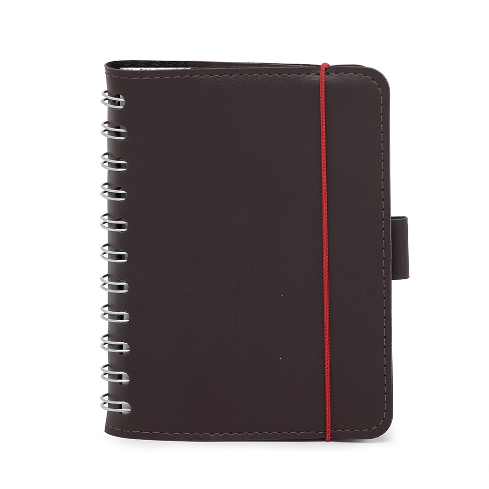CADERNETA DE COURO SINTÉTICO SPX-15093-MAR NA COR MARROM