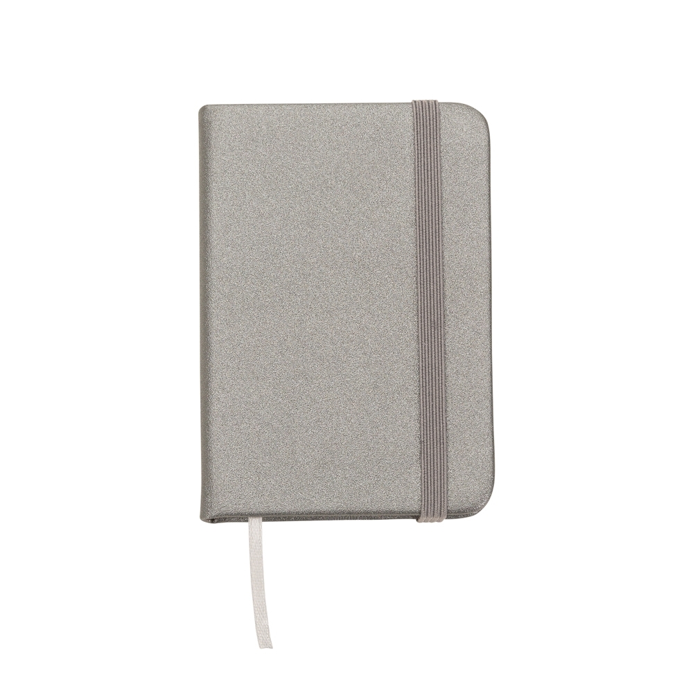 MINI CADERNETA SINTÉTICA BRILHANTE SPX-03024-PRA NA COR PRATA