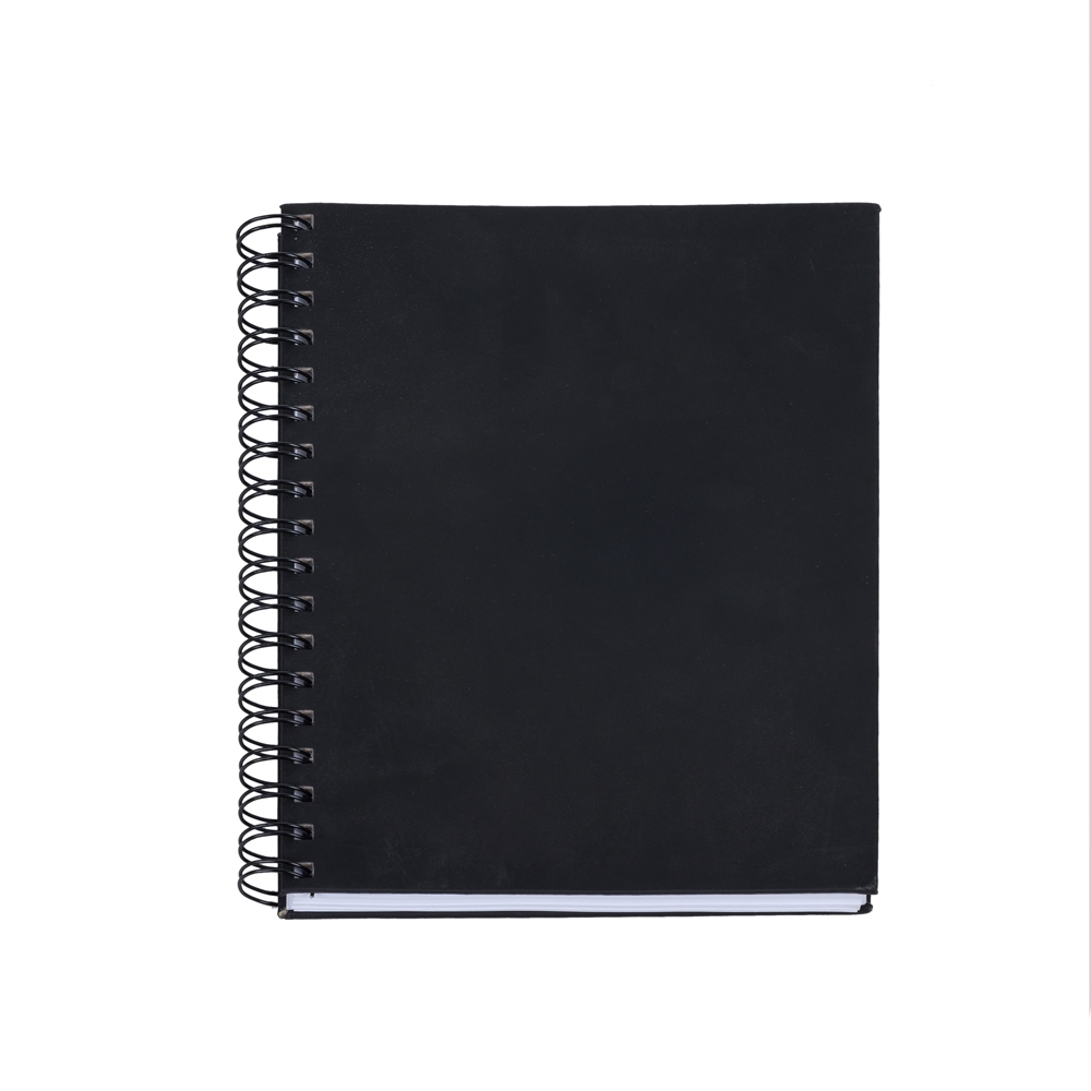 CADERNO CAPA EMBORRACHADA SPX-13708-PRE NA COR PRETO