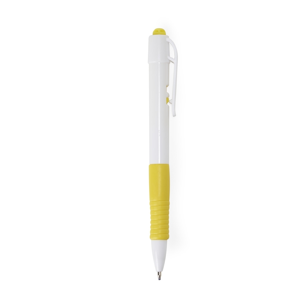 CANETA PLASTICA LEITOSA SPX-14679L-BCO/AMA NA COR BRANCO