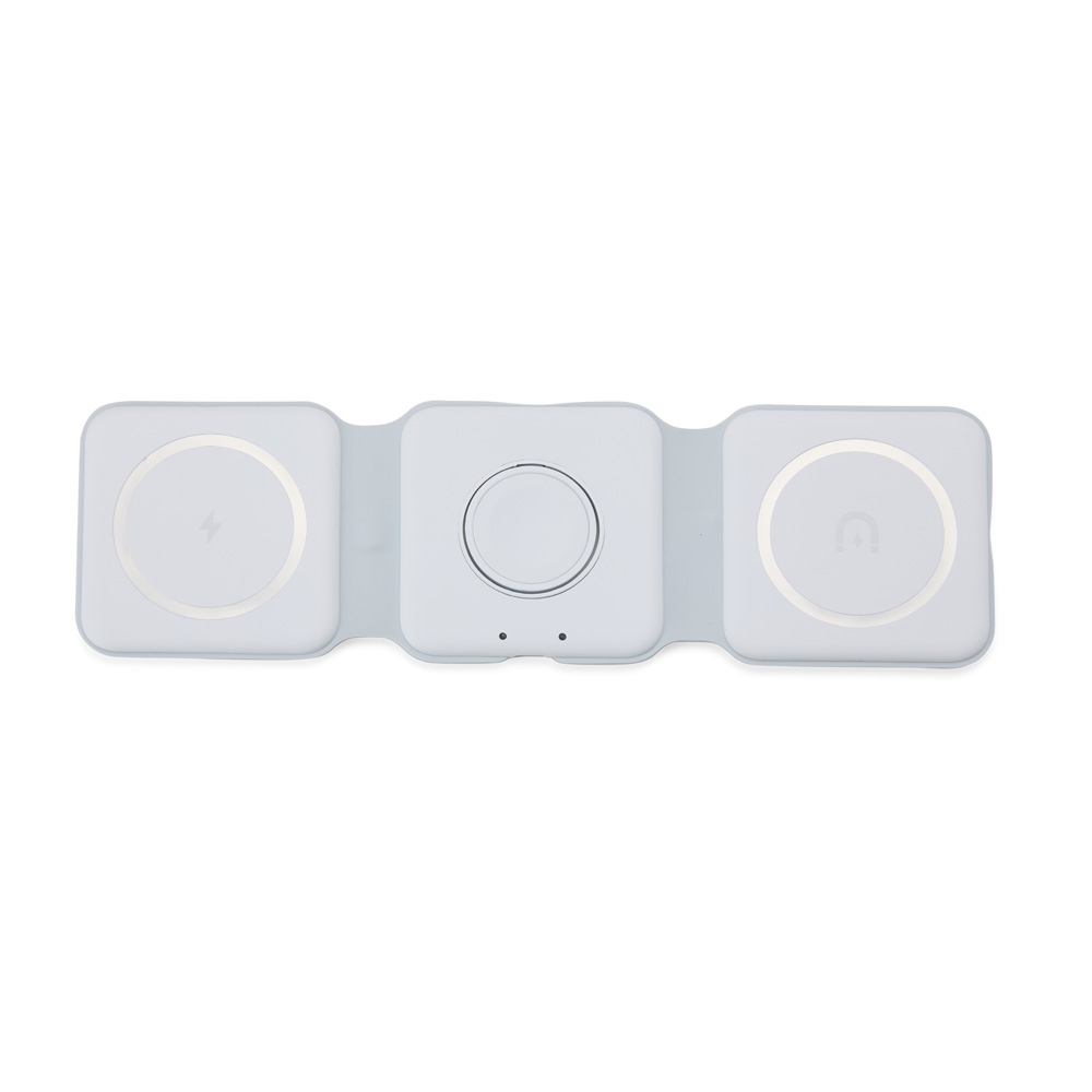 CARREGADOR SEM FIO MAGNÉTICO TRIPLO PARA APPLE SPX-08298-BCO NA COR BRANCO