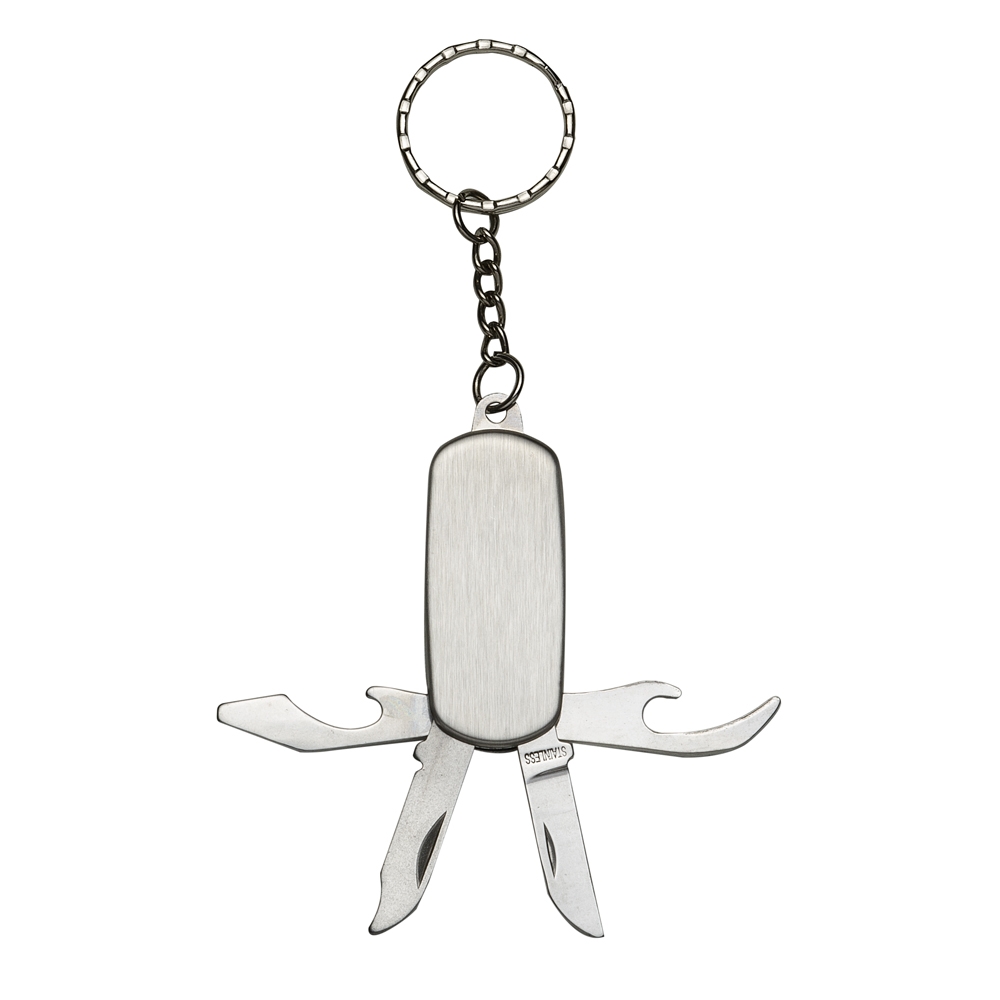 CHAVEIRO CANIVETE 4 FUNÇÕES  SPX-10210-PRA NA COR PRATA