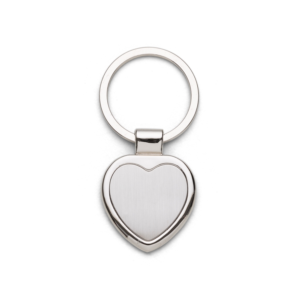 CHAVEIRO METAL FORMATO CORAÇÃO  SPX-03194-PRA NA COR PRATA
