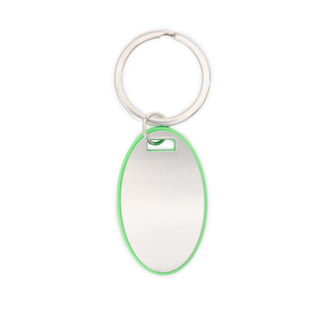 CHAVEIRO OVAL PLASTICO/METAL SPX-18692-VD NA COR VERDE