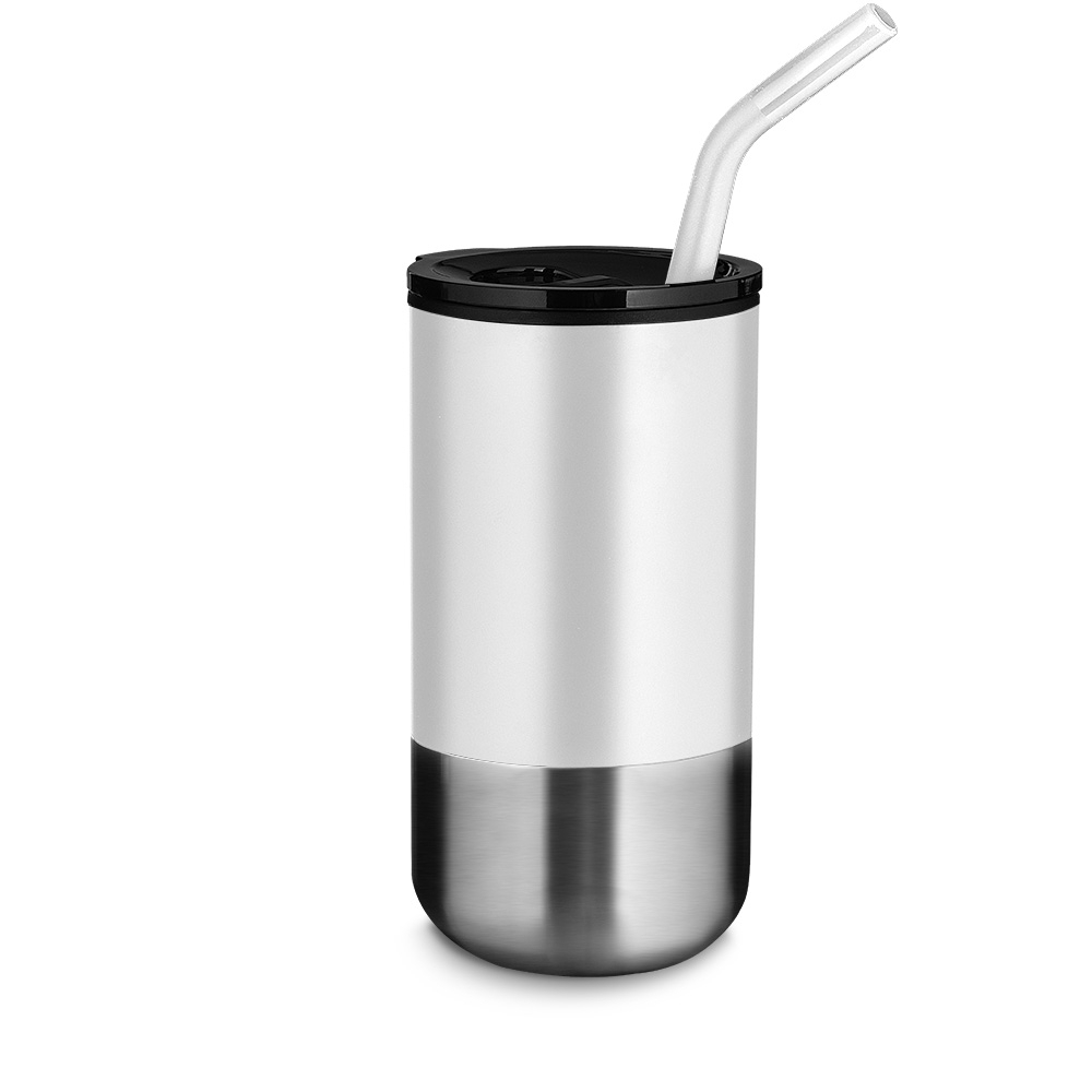 COPO INOX COM CANUDO 500ML SPX-14997-BCO NA COR BRANCO