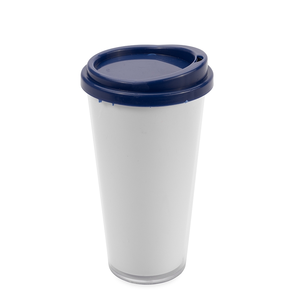 COPO PLÁSTICO DUPLO 400ML SPX-15243-BCO/AZU NA COR BRANCO