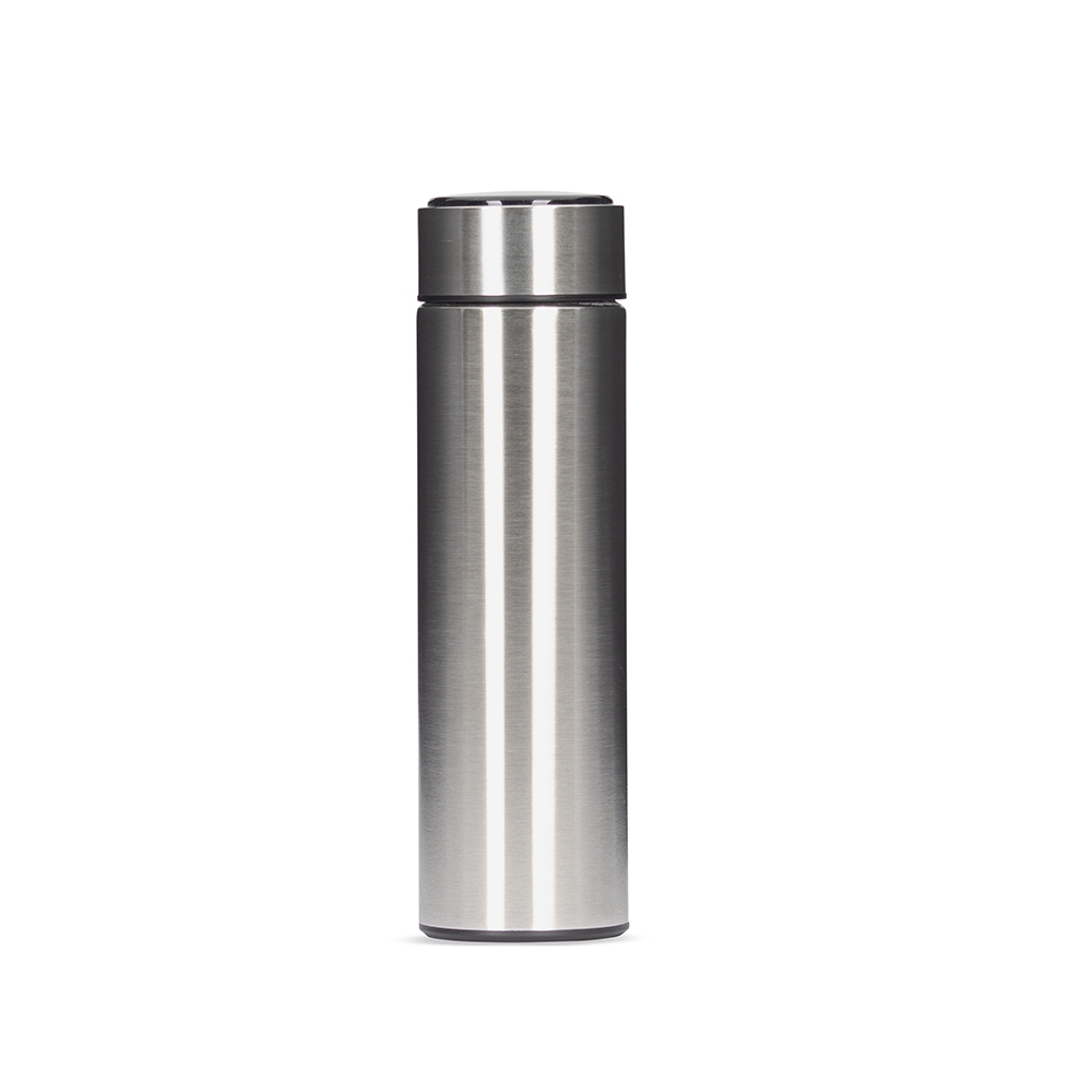 GARRAFA TÉRMICA 400ML C/ TERMÔMETRO SPX-14794-INO NA COR INOX