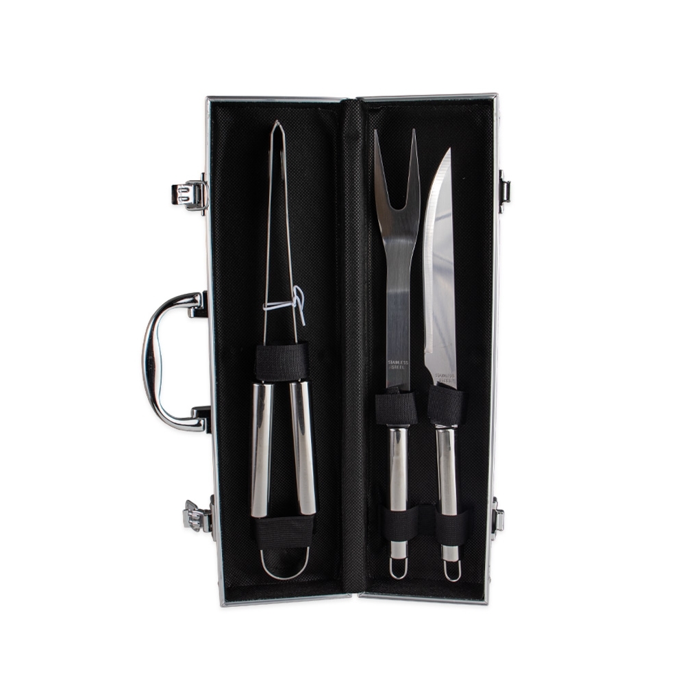 KIT CHURRASCO 3 PEÇAS SPX-02759B-PRA NA COR PRATA