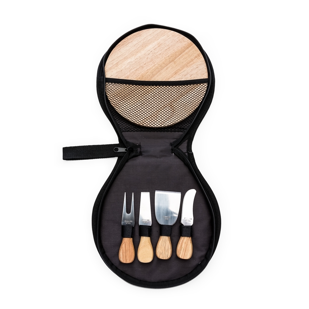 KIT QUEIJO C/ 5 PEÇAS BOLSA C/ ZIPER SPX-12222-PRE NA COR PRETO