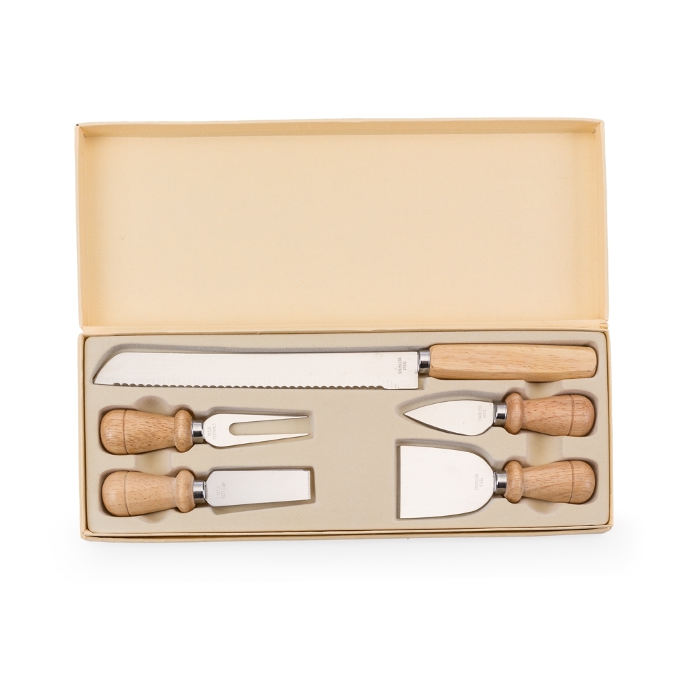 KIT TALHERES P/ QUEIJO C/ 5 PEÇAS  SPX-07312-MAD/MAD NA COR MADEIRA