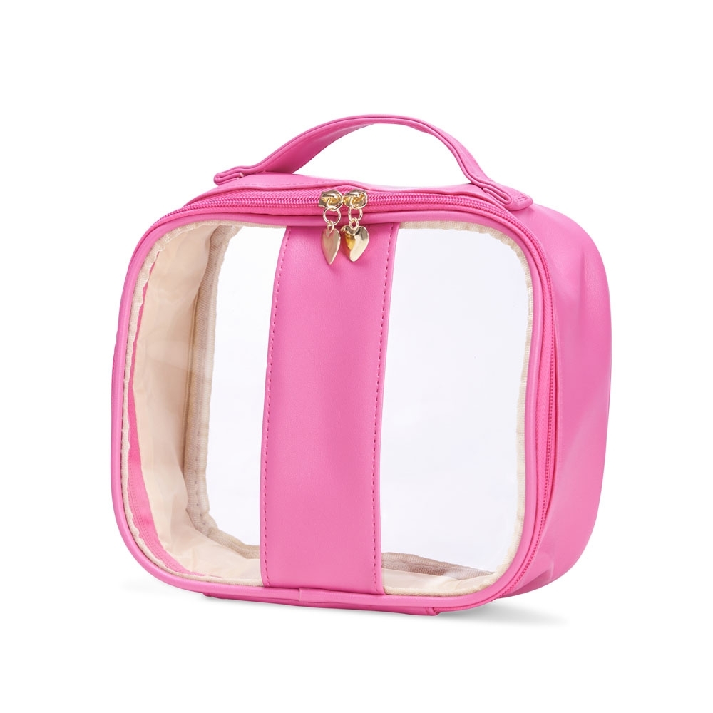 NECESSAIRE EM PVC E PU TAM.M SPX-18647M-RSE NA COR ROSA