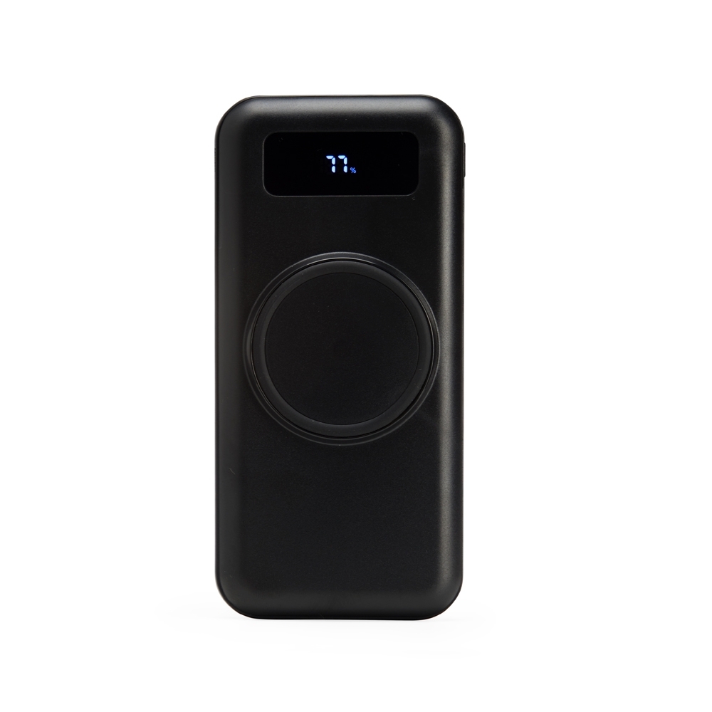 POWER BANK 10.000MAH COM CARREGAMENTO VIA INDUÇÃO OU VIA CABO SPX-06052-PRE NA COR PRETO