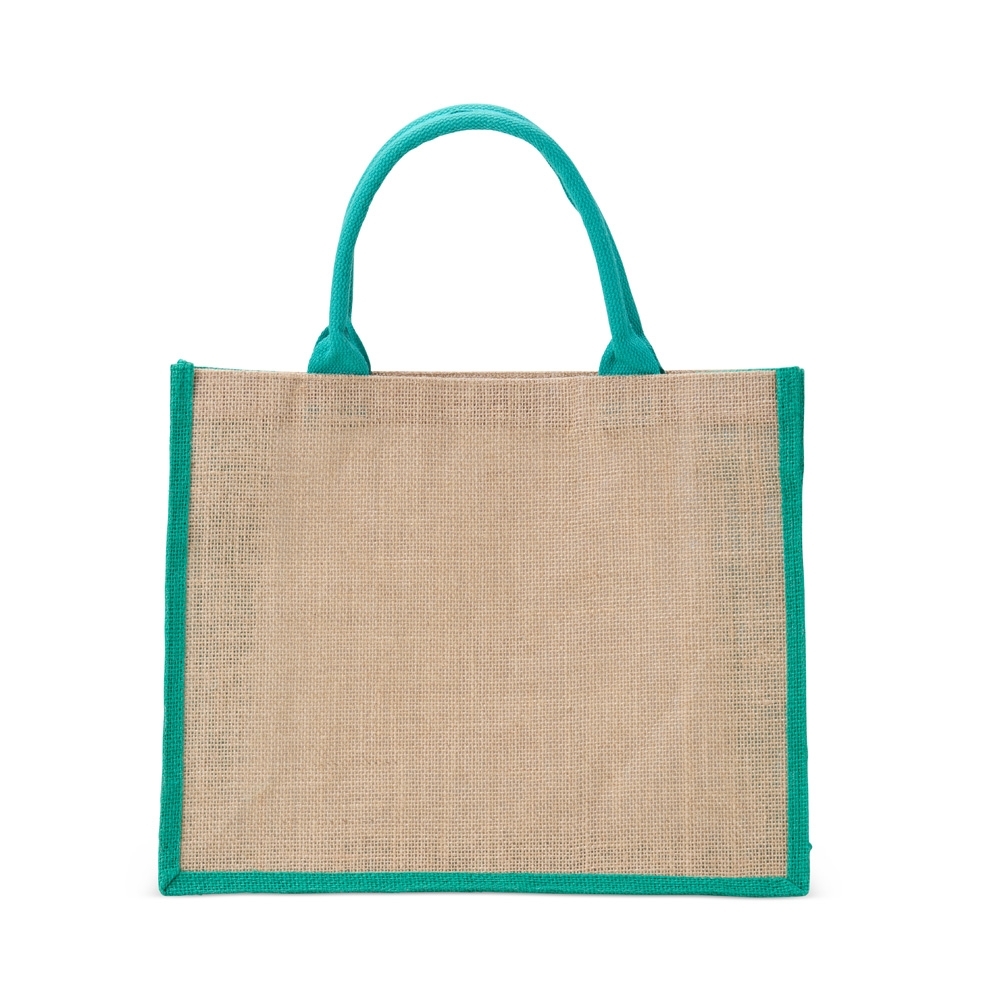 SACOLA DE JUTA PEQUENA SPX-18742-VD NA COR VERDE