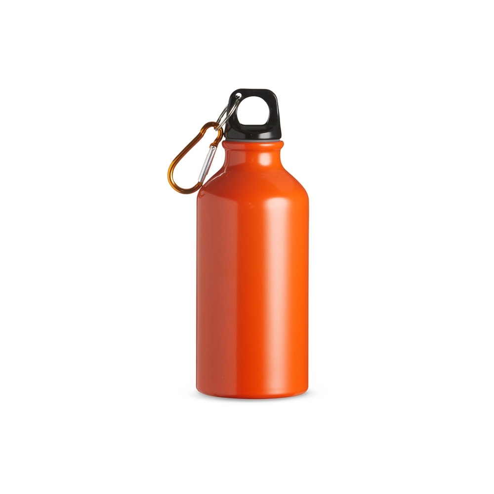 SQUEEZE ALUMÍNIO 420ML C/ MOSQUETÃO SPX-09138-LAR NA COR LARANJA