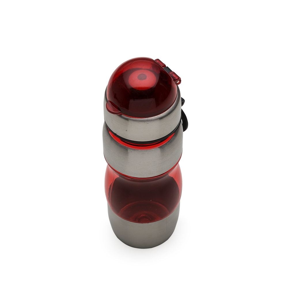 SQUEEZE PLASTICO C/ METAL 450ML BICO E ALÇA  SPX-12190-VM NA COR VERMELHO