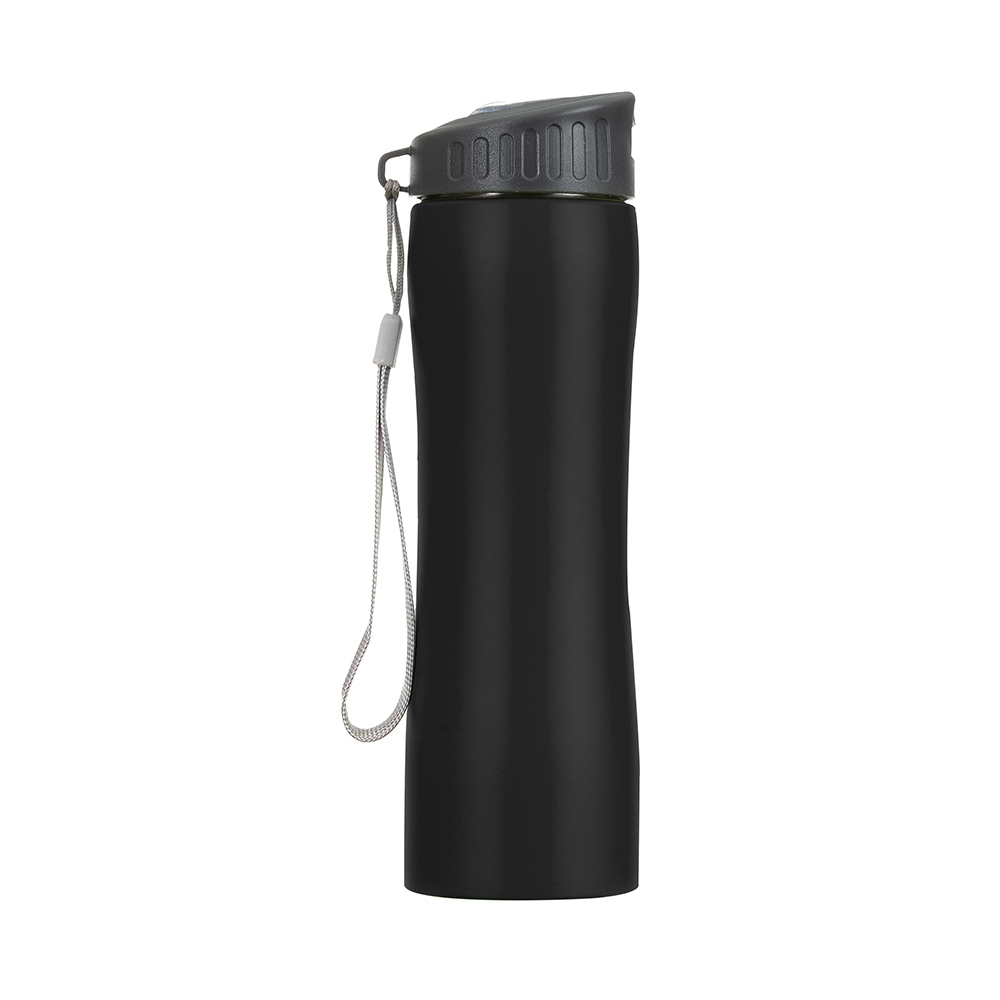 SQUEEZE 600ML INOX C/ ALÇA SPX-18558-PRE NA COR PRETO