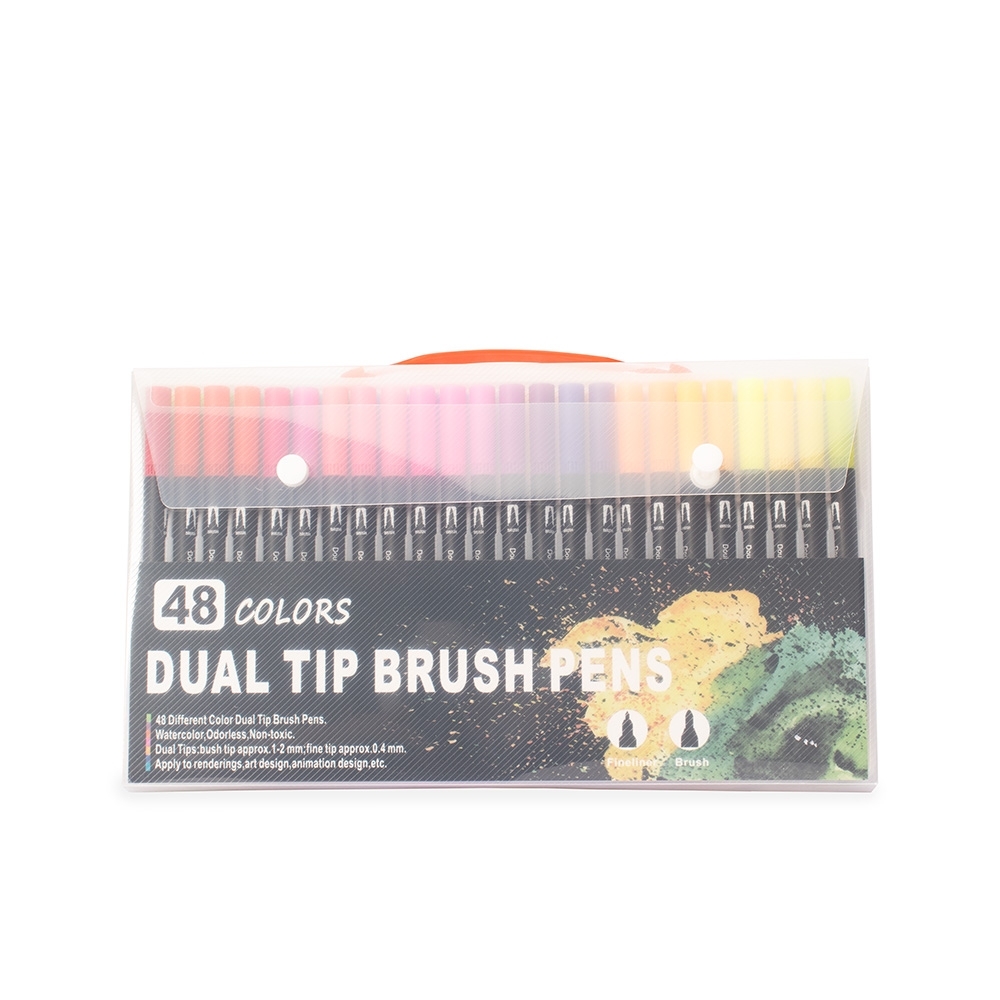 KIT CANETINHAS PONTA DUPLA 48 CORES SPX-08332B-48-COL NA COR COLORIDO