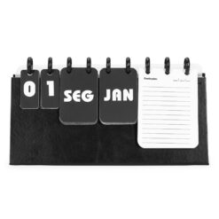 CALENDÁRIO PERMANENTE DE MESA DISCO SPX-15342-PRE NA COR PRETO