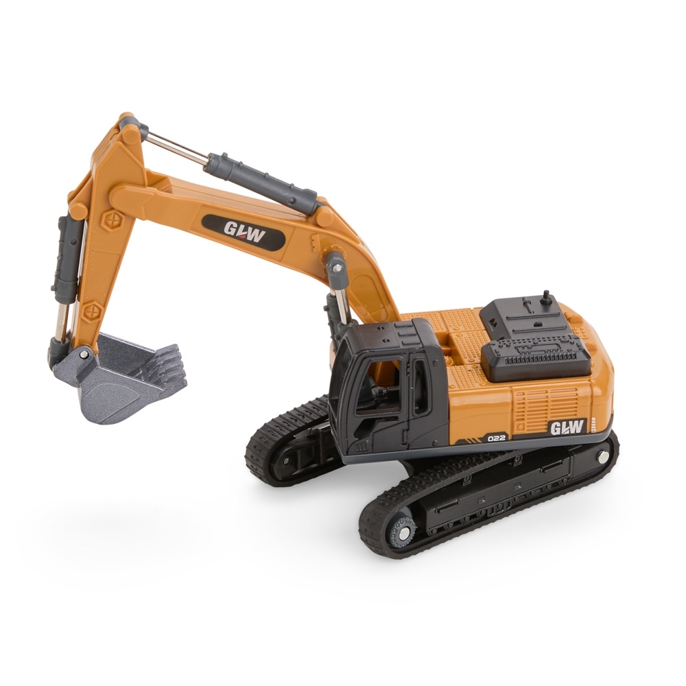 TRATOR ESCAVADEIRA MINIATURA SPX-P$BRINQ165-AMA/PRE NA COR AMARELO