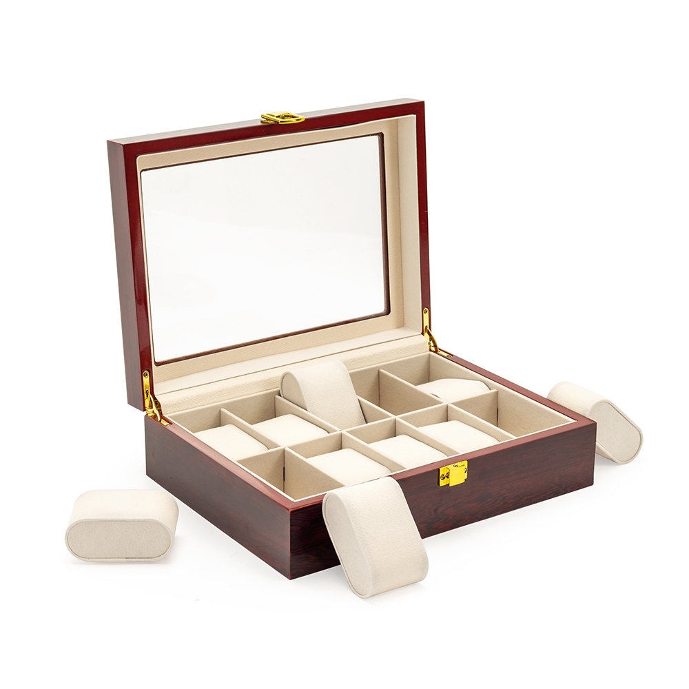 PORTA-RELÓGIOS COM 10 DIVISÓRIAS SPX-P$07827-VM NA COR TRANSPARENTE