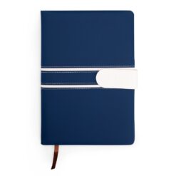 CADERNETA COURO SINTÉTICO SPX-19109-AZE/BCO NA COR AZUL
