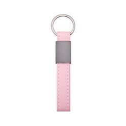 CHAVEIRO METAL COM COURO SINTÉTICO SPX-19149-ROS NA COR ROSA