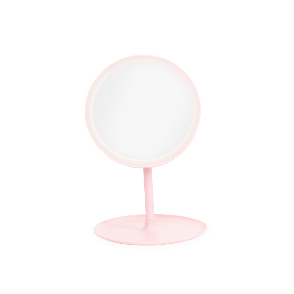 ESPELHO DE MESA PLÁSTICO COM LED SPX-18981A-ROS NA COR ROSA